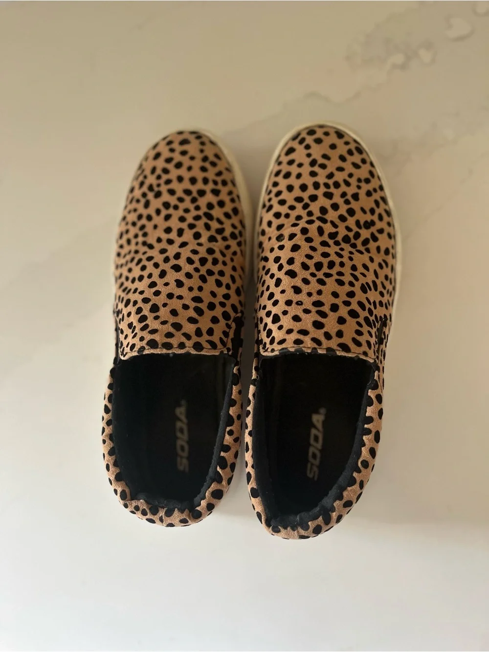 Women’s Soda Slip-On Cheetah Print Sneakers - Tan/Black